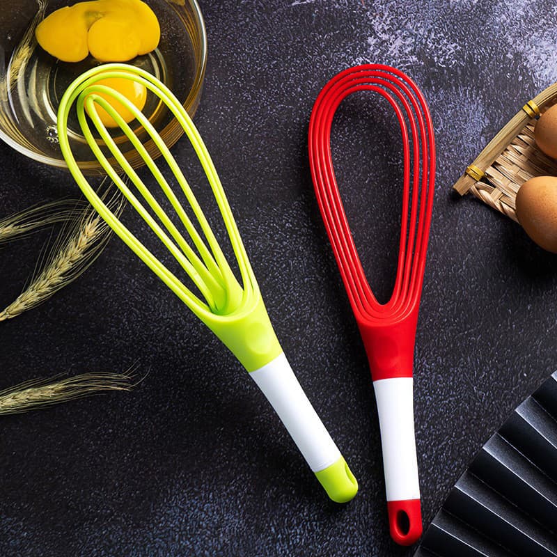 [Atacado] Batedor giratório Manual cor creme dobrável cozinha cozinhar batedor bomba de ovo