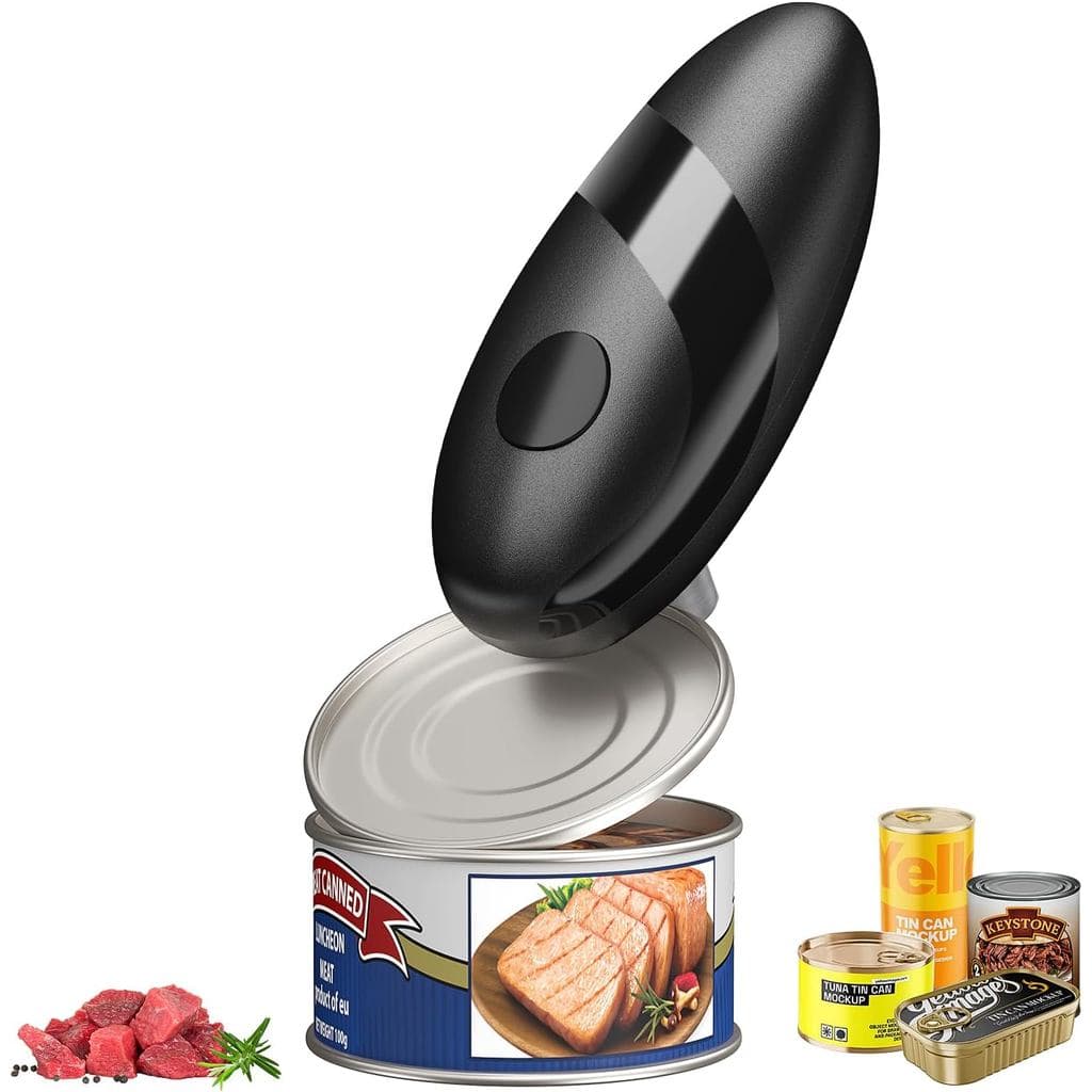 Abridor de latas elétrico, abridor de latas automático, operação com um único botão, com design de borda lisa adequado p