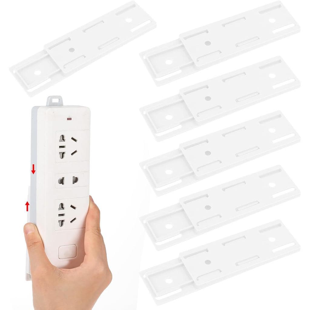 6 Suportes para Filtro de Energia, Suporte Autoadesivo para Tomadas de Parede e Mesa, Montagem Sem Furos para Protetor d