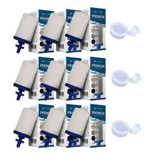 9 Velas Tripla Ação Alcalina Filtro De Barro + 3 Boias