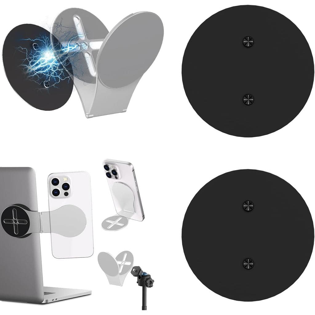 Suporte Magnético para Telefone com Base de Metal (2 Peças) e Parafuso de 1/4", Fácil de Usar em Qualquer Lugar: Laptop/