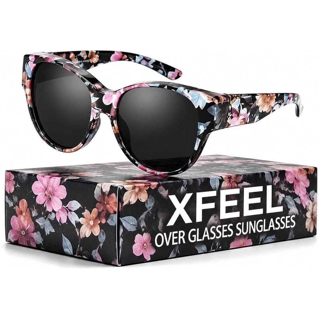 Óculos de Sol Polarizados Xfeel para Mulheres, Óculos de Sol para Usar Sobre Outros Óculos |   Óculos de Sol para Usar S