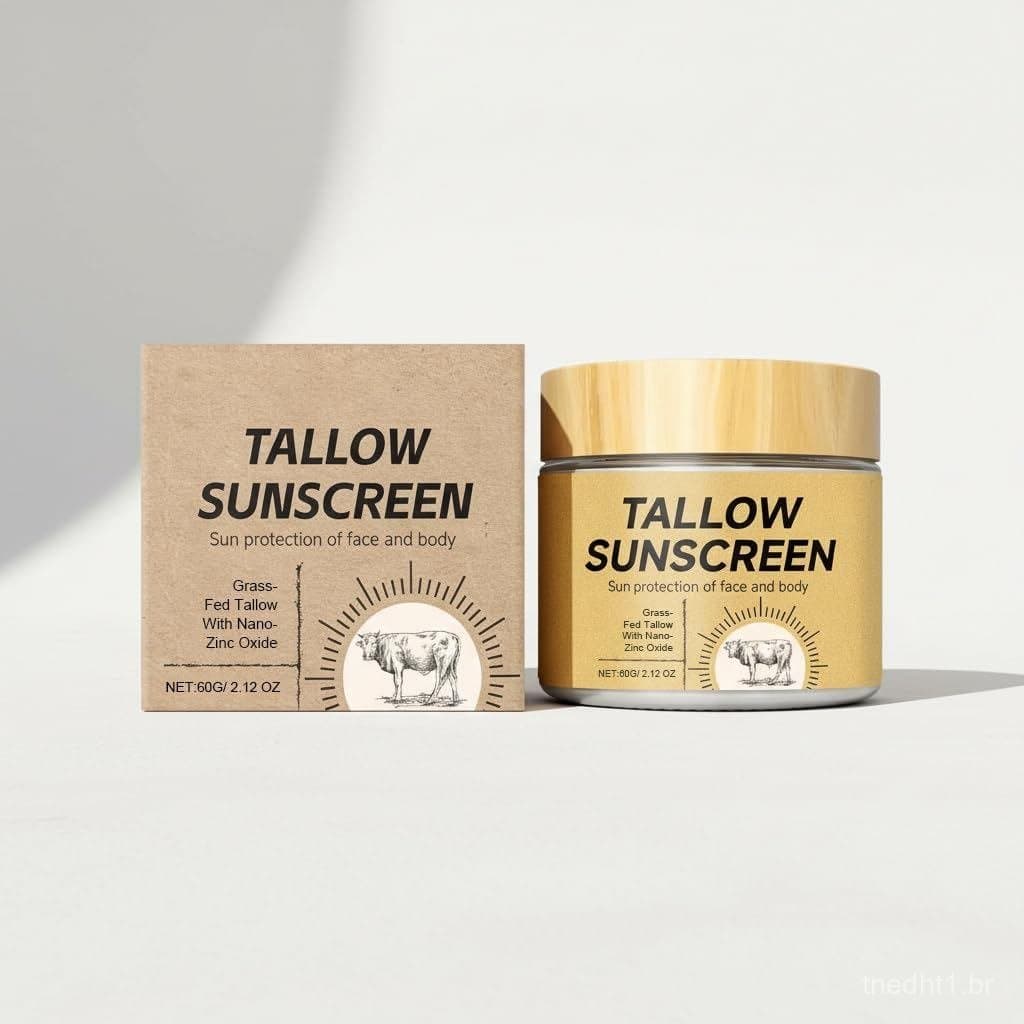 Protetor Solar de Sebo Bovino SPF30 | Protetor Solar Mineral com Sebo de Animais Alimentados a Pasto e Óxido de Zinco Nã