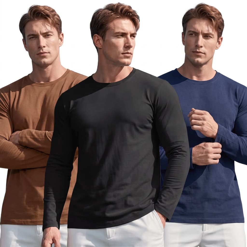 Kit 3 Camisas Masculinas Proteção Uv 50+ Segunda Pele Camiseta Blusa Malha Fria Academia Manga Longa