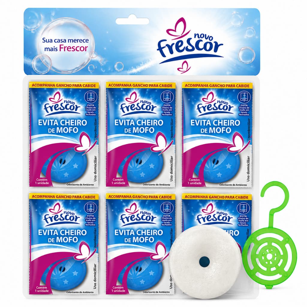 Anti Mofo Novo Frescor Evita Mofo Odorizante Guarda Roupa Armário Gaveta Kit 3 6 12 Unidades