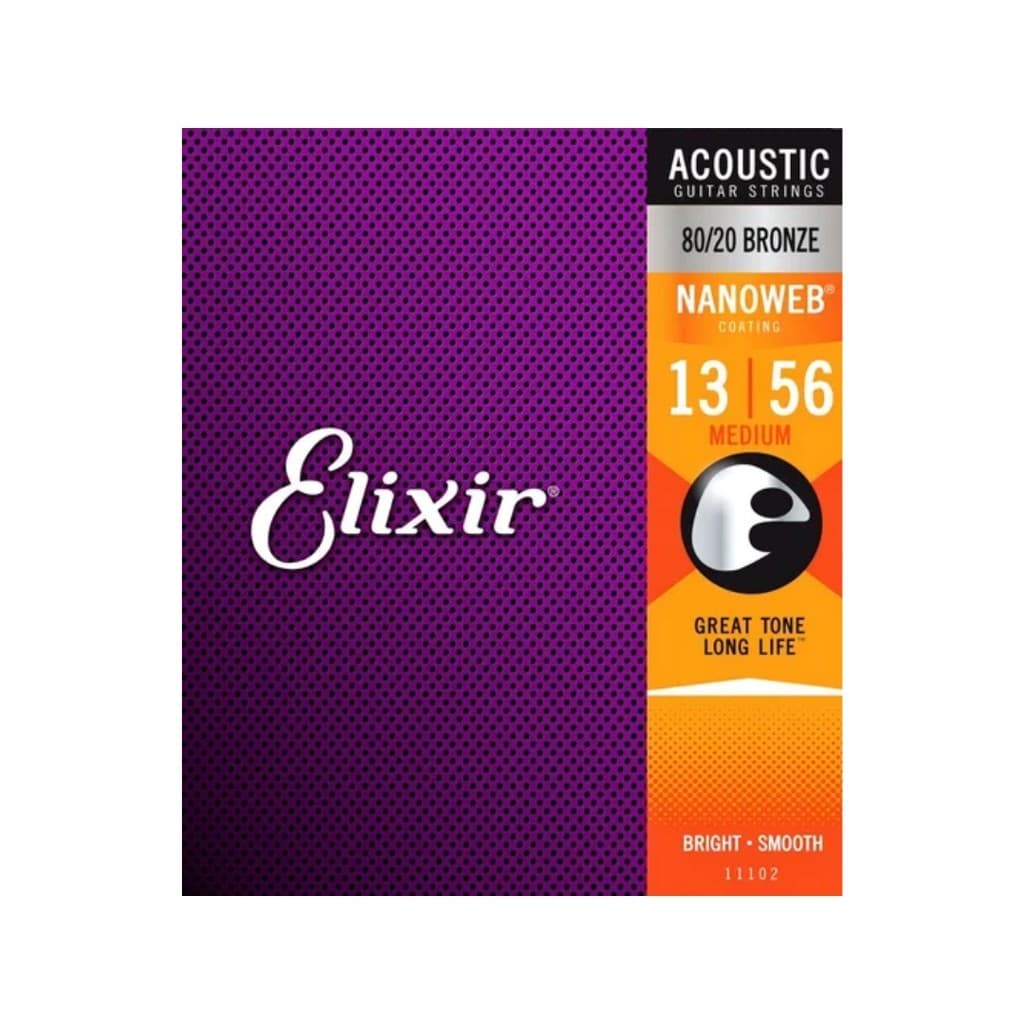 Cordas 013 Medium 80/20 Violão Aço Nanoweb Elixir [F108]