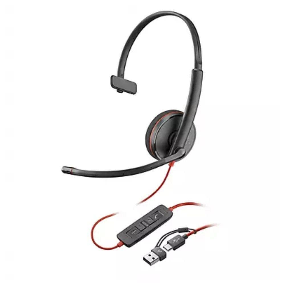 Fone de ouvido com microfone Poly Blackwire C3210 mono USB-C/A -8
