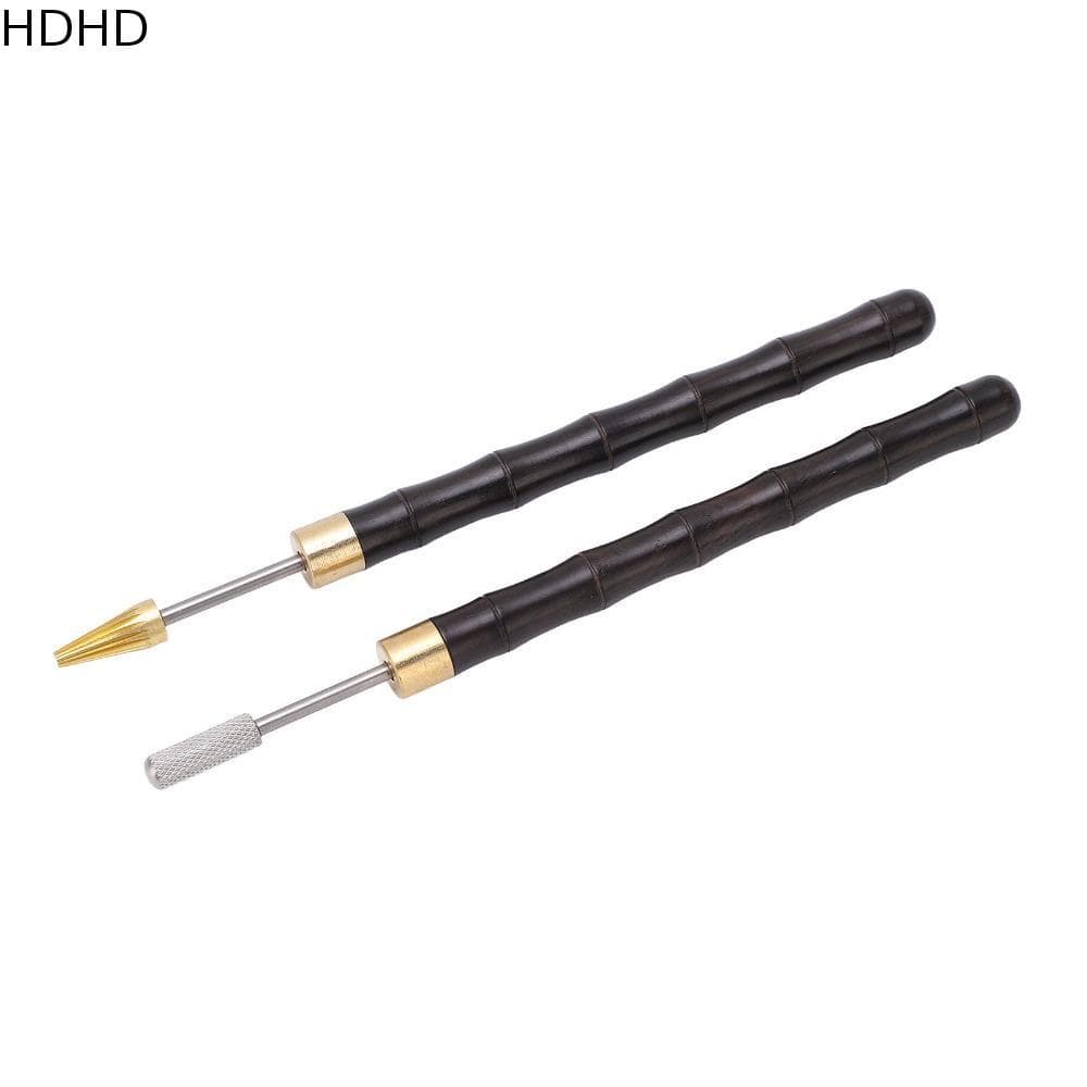 HDHD 2 Peças De Caneta De Tintura De Borda De Couro , Ferramenta De Impressão Com Ponta De Aço Inoxidável , Preta