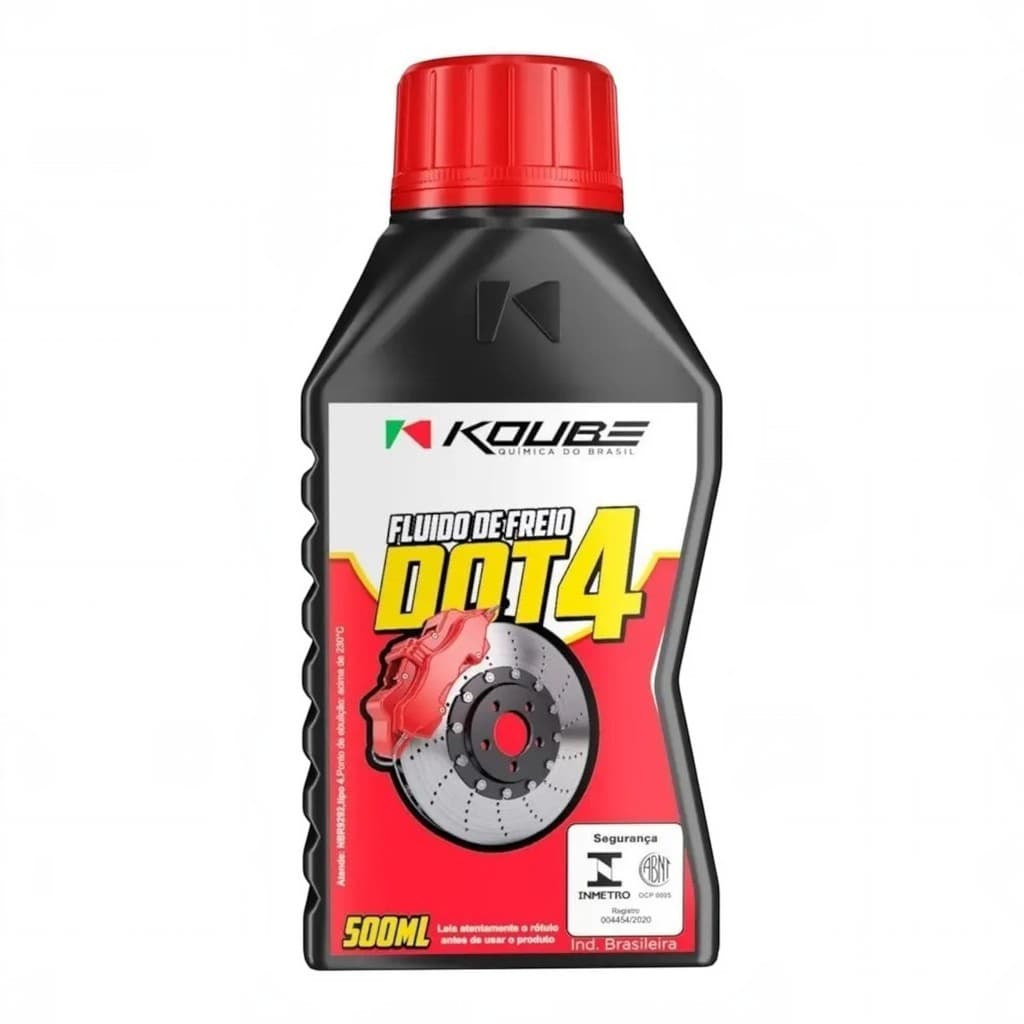 Fluido de Freios DOT 4 Koube 500ml Freio e Embreagem FMVSS 116 Carros Motos e Linha Pesada