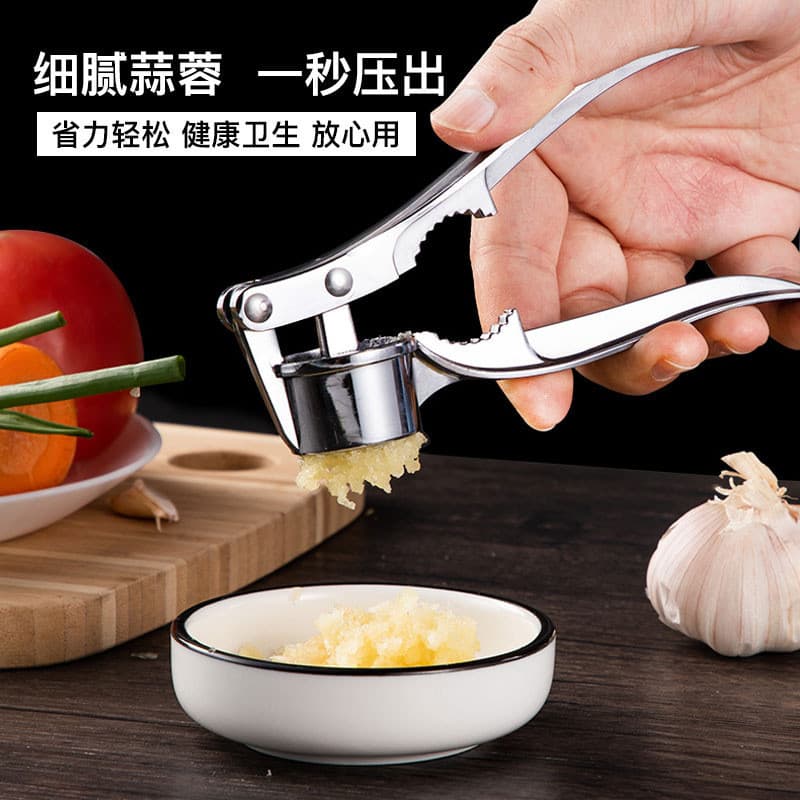 Esmagador de alho para uso na cozinha, feito de liga de zinco e aço inoxidável, triturador de alho, espremedor de alho,