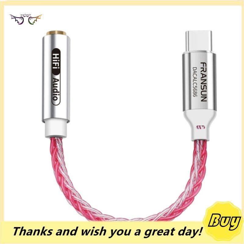Amplificador De Fone De Ouvido USB-C Para 3.5 Mm Adaptador De ALC5686 Cabo De Interface De Áudio 32 Bits/384 Khz Tipo De