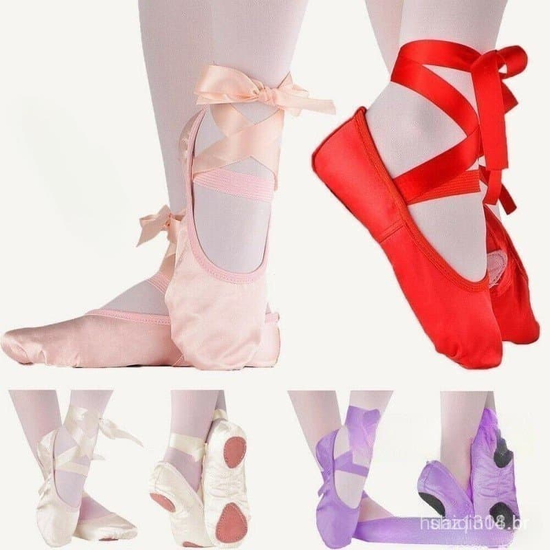 MISS.YE Kids Sapatos De Ballet Para Meninas Yoga Ginástica Dança De Fita Satin Pointe