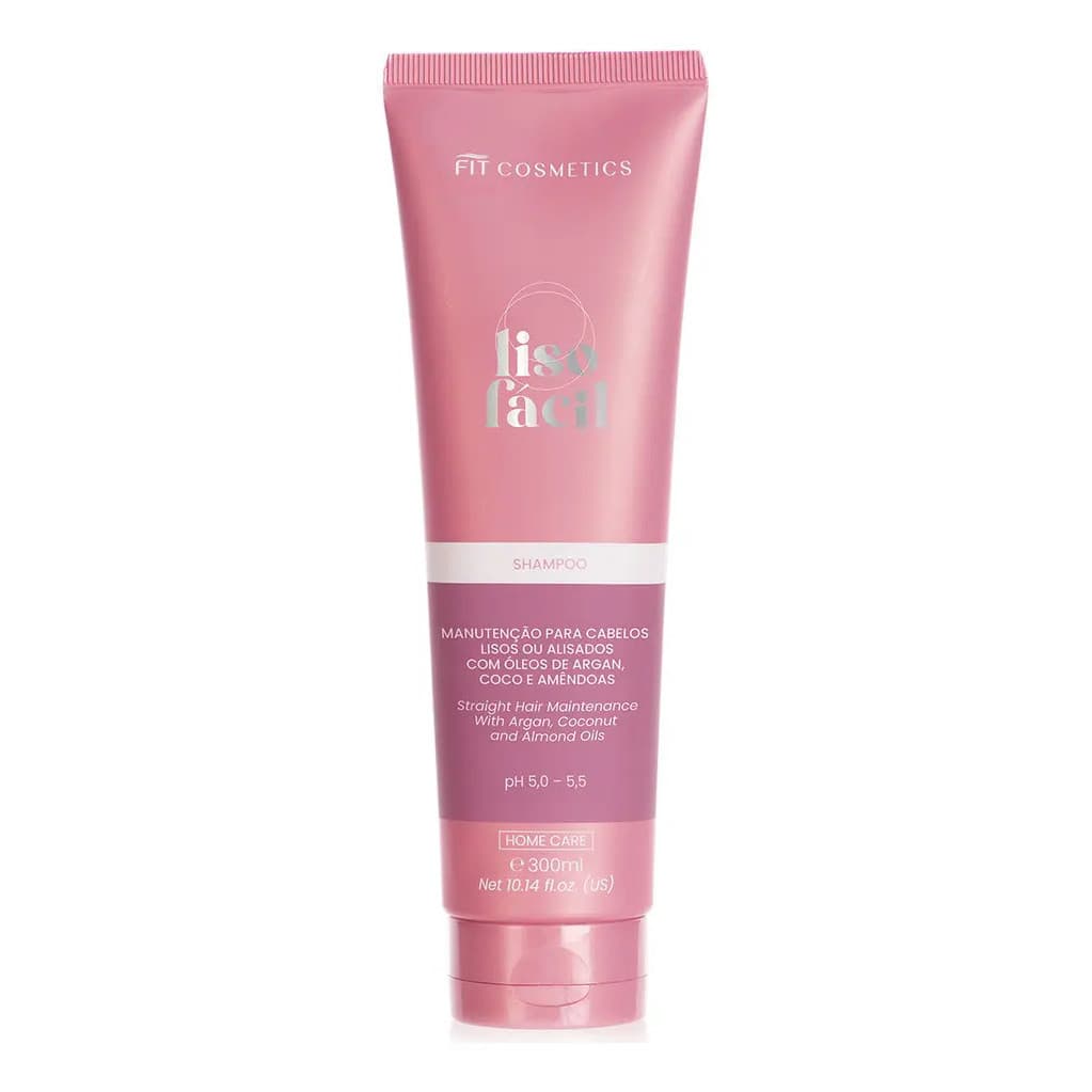 Shampoo Capilar Liso Fácil Antifrizz Fit Cosméticos 300ml