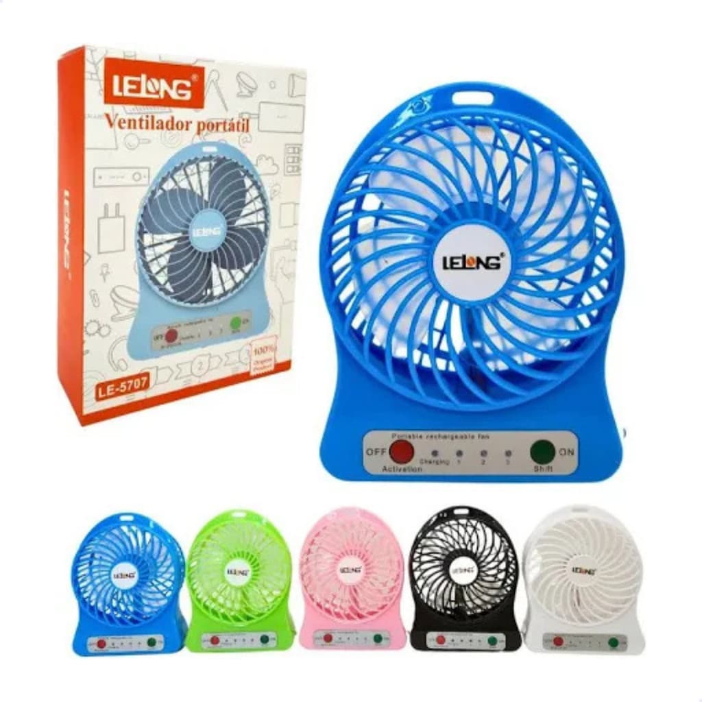 MINI VENTILADOR PORTÁTIL LELONG RECARREGÁVEL 800MAH LE-779