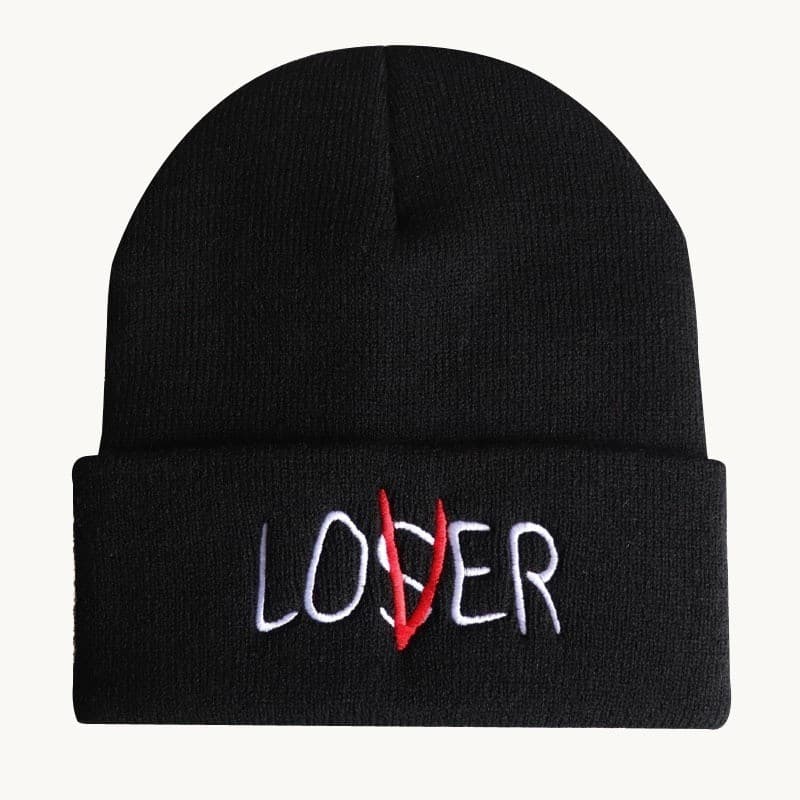Gorro de Malha Bordado com Personalidade LOSER para Homens e Mulheres, Ideal para Outono e Inverno ------ &**&*&&**&-&*-