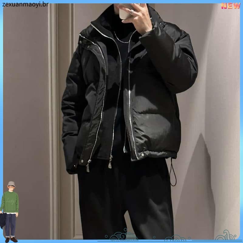 Inverno all-Match falso de duas peças engrossado quente acolchoado jaqueta masculina novo estilo bonito High-End meninos