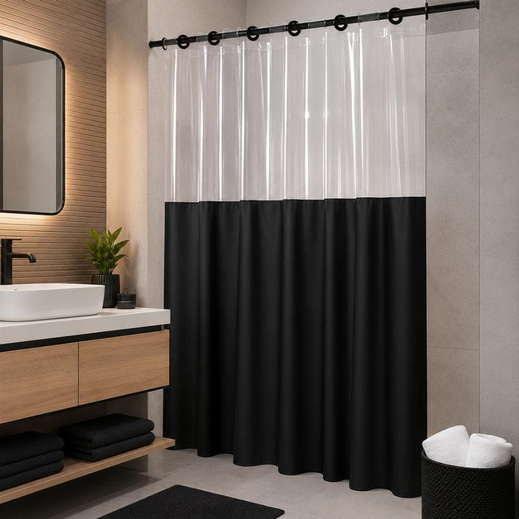 Cortina Para Box Banheiro Com Ilhós 100% PVC Vinil Antimofo Impermeável Varias Cores