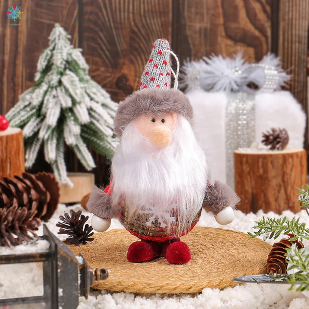 1 Peça Papai Noel Rena Estatueta Resina Em Pé Árvore De Natal Gnome Menina Boneca Pingente Ornamento Férias Casa Decoraç