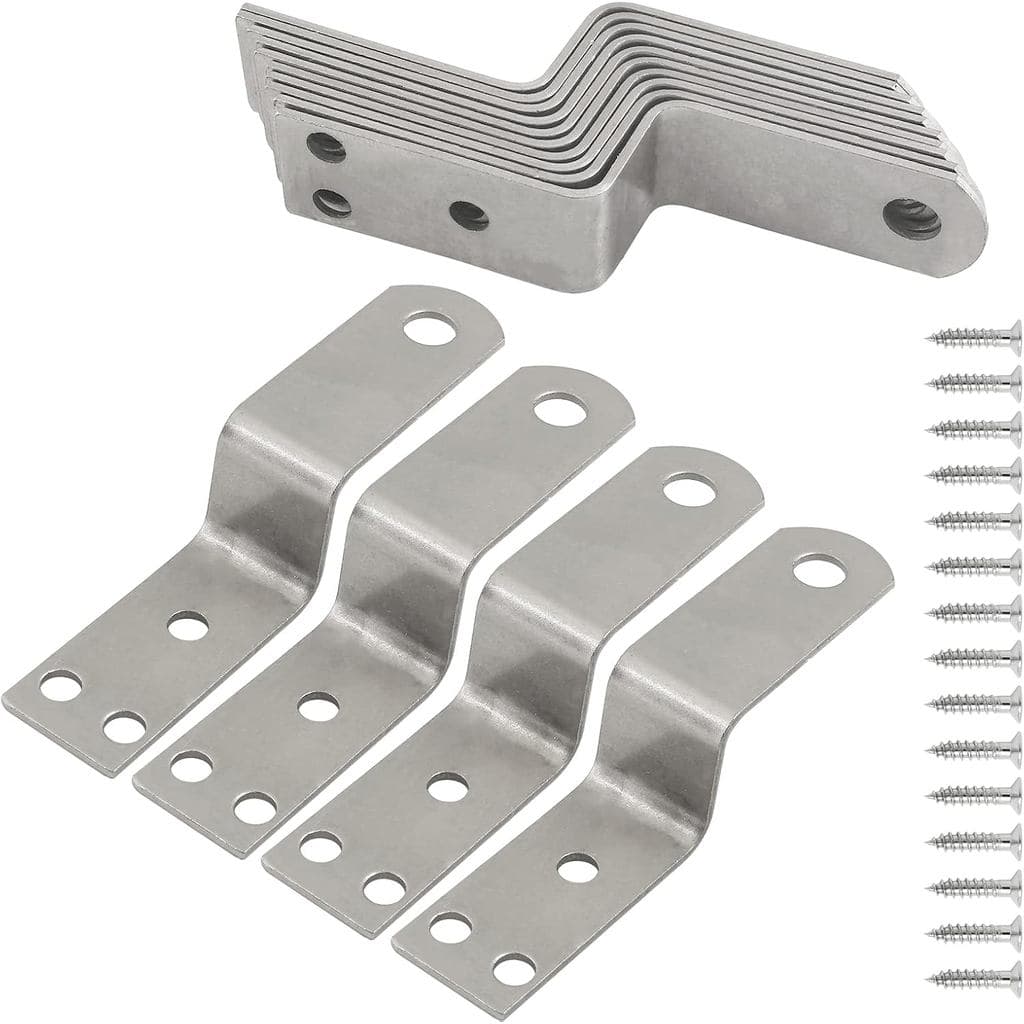 12 peças de suporte de canto em formato de Z, prateado, altura de 0,8", suporte de metal em formato de Z para molduras d