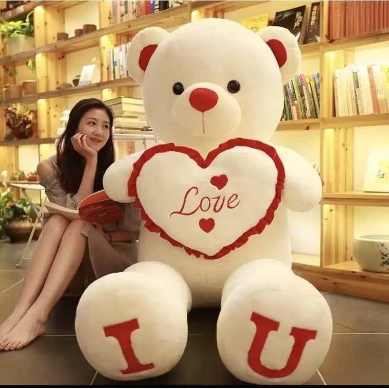 Urso de pelúcia "EU AMO VOCÊ" muito grande de 80 / 100cm, lindo brinquedo de pelúcia, urso de pelúcia macio e grande, bo