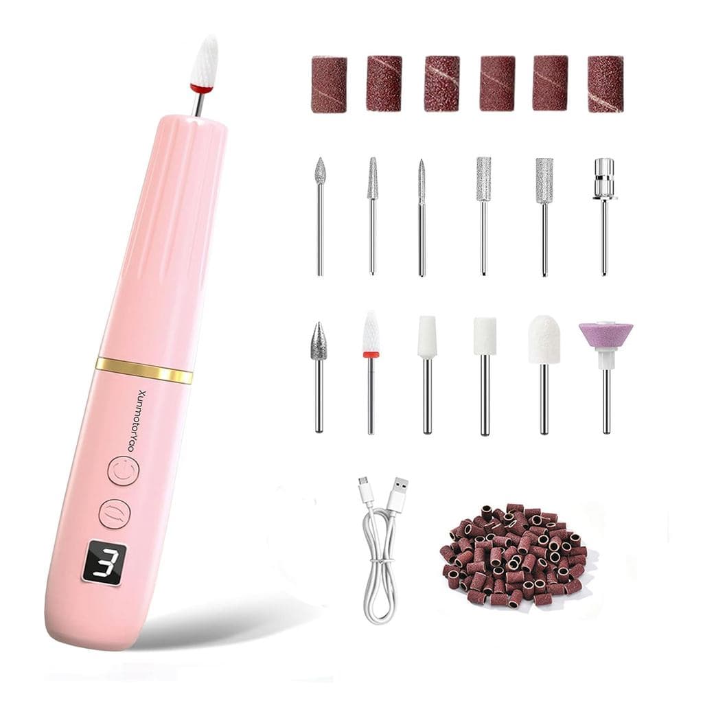 Lixa Elétrica Profissional para Unhas, Kit de Máquina de Unhas Sem Fio para Gel Acrílico, Kit de Máquina de Unhas 12 em