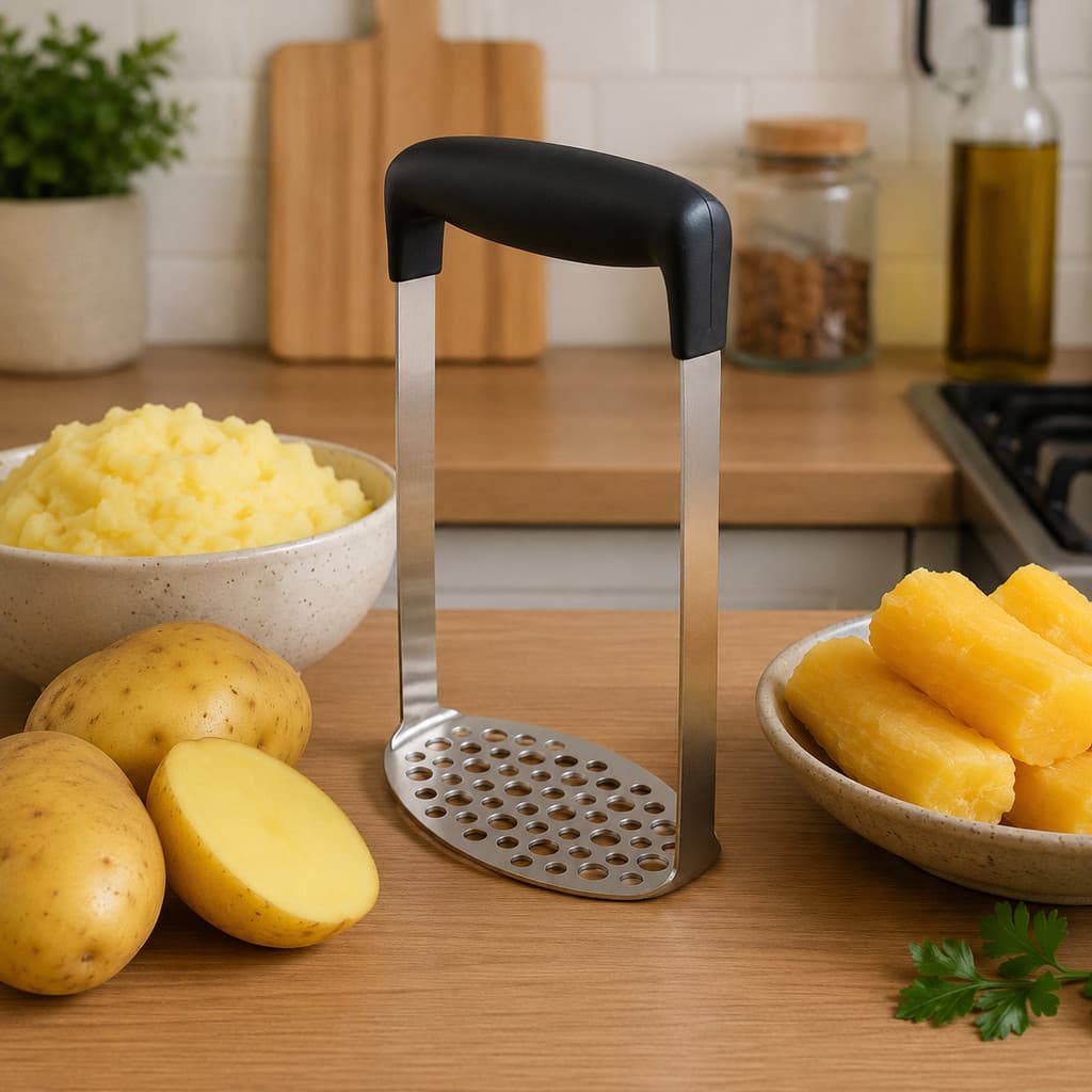 Espremedor de Batata Inox Manual Amassador Legumes Resistente Cozinha