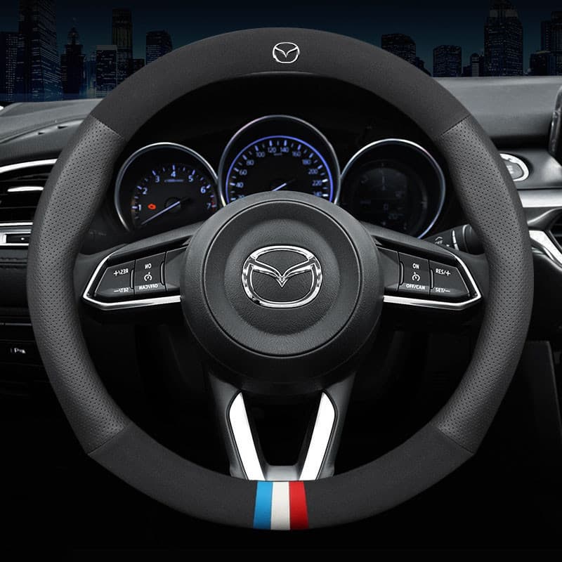 Capa de Volante de Carro em Couro para Mazda 2 3 5 6 8 Atenza AXELA BT-50 CX5 CX7 CX3 CX9 CX30 2018 2019 2020 2021 Acess