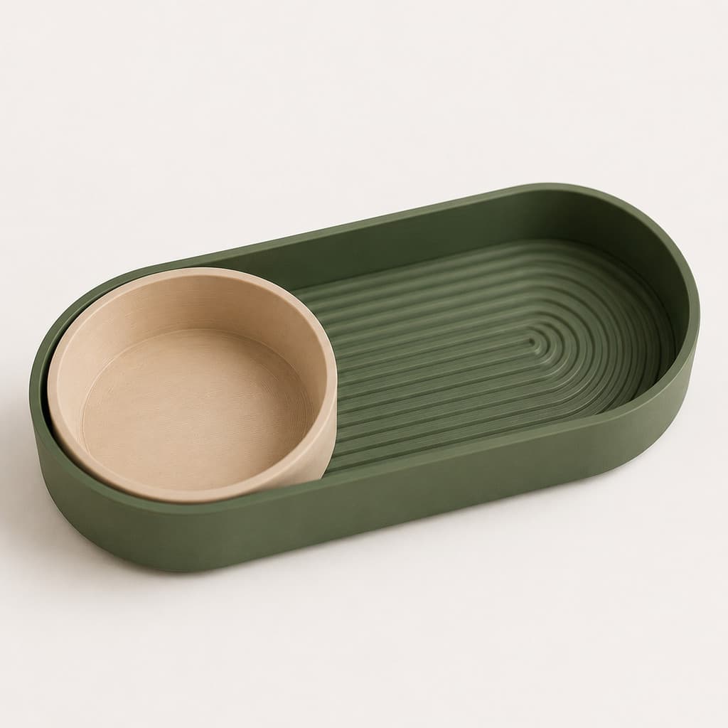 Bandeja Organizadora Decorativa Minimalista com Compartimento Deslizante