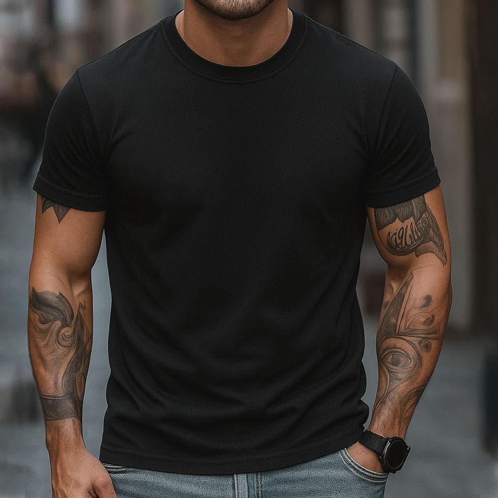 Camiseta Masculina Básica 100% Algodão Casual Para Dia A Dia Trabalho Academia Streetwear Dia a Dia