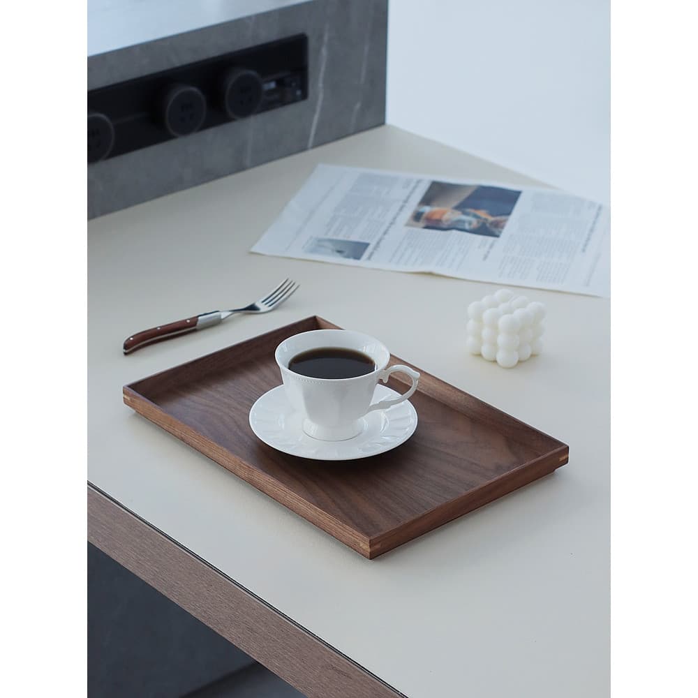 Ins estilo bandeja de café de madeira quadrado preto nogueira bandeja de chá bandeja de jantar leite chá sobremesa bande