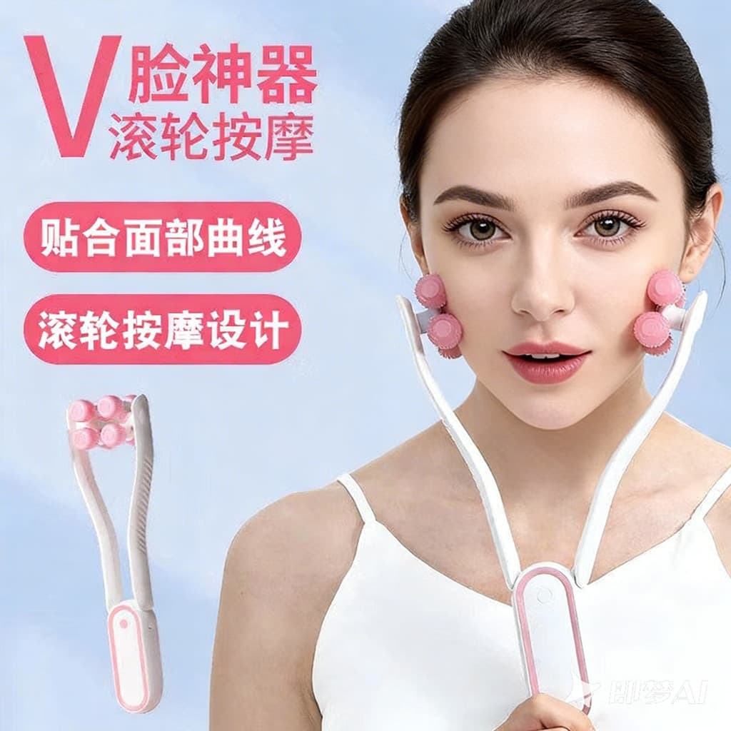 Rolo facial massageador portátil massageador facial queixo duplo V rosto mordida muscular treinamento facial levantament