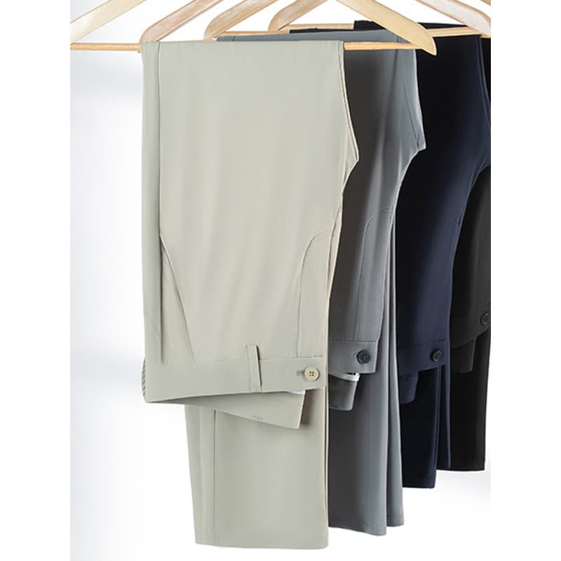 Calças masculinas de golfe de seda gelo elástico de secagem rápida magro-ajuste calças retas verão calças de golfe calça