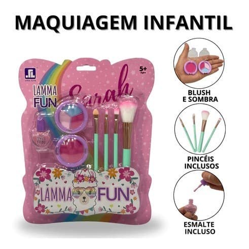 Kit Beleza Unicornio Maquiagem Unha Manicure Infantil Princesinha Criança Filha Presente