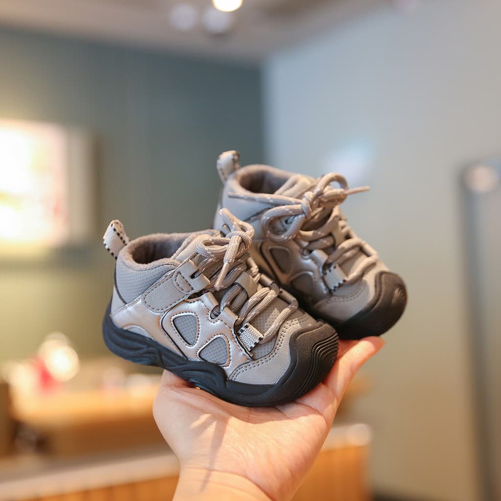 Sportmern tênis de bebê de sola macia sapatos de bebê meninos outono inverno crianças sapatos forro de lã sapatos casuai