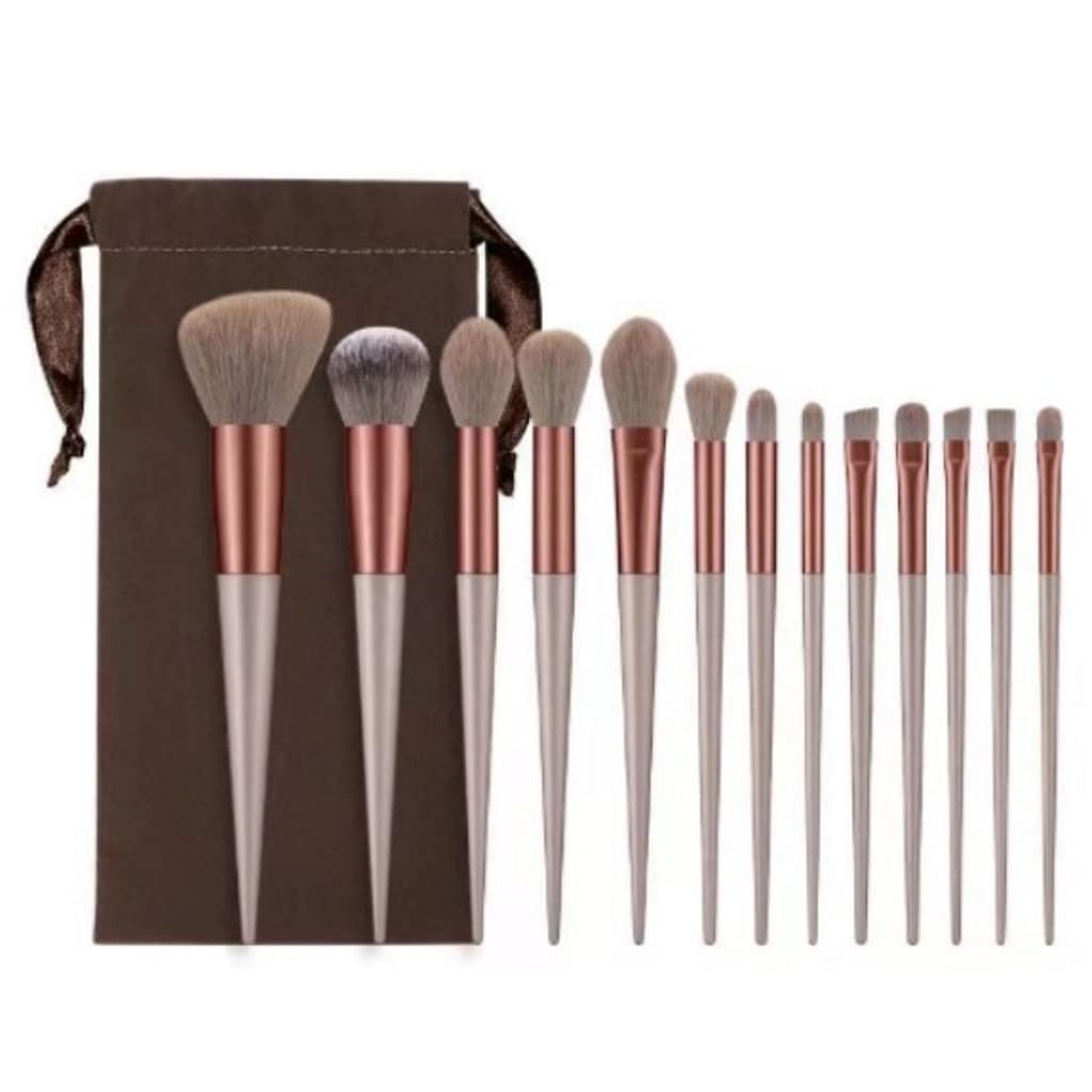 Kit 13 Pçs Pincéis Kabuki Profissional, Pincéis de Maquiagem para Base Blush Sombra Contorno, Cerdas Macias