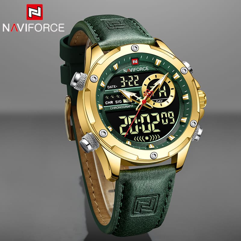NAVIFORCE Relógios Militares Para Homens Moda Esporte Cronógrafo Alarme Relógio De Pulso À Prova D'água Quartzo Grande D