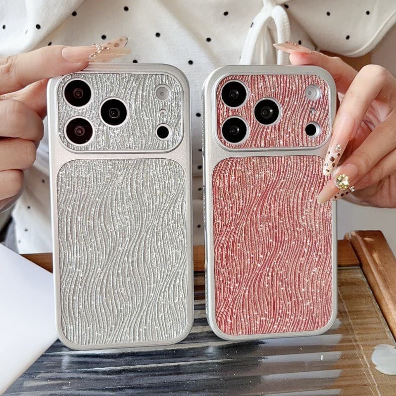Capa De Telefone Dourada Com Dissipação De Calor E Ondulação De Água Para IPhone 17 16 15 14 13 Pro Max À Prova De Choqu