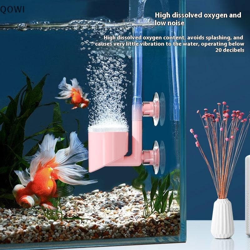 qo Aquário Tanque De Peixes Bomba De Ar Com Ventosa Mini Bandeja Bolha Purificador Ultra Densa Ro Oxigenação Acessórios