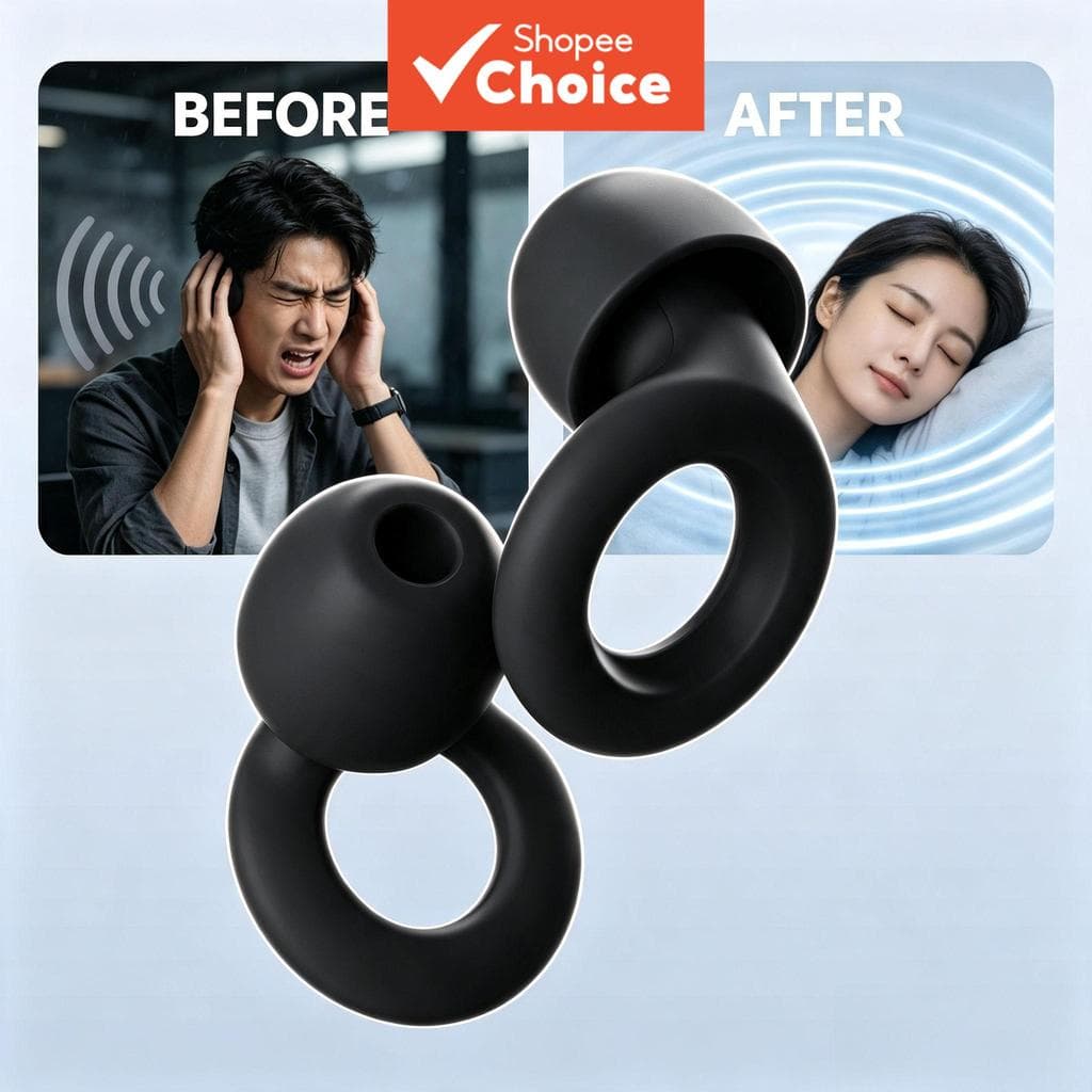 Tampões de silicone bloqueadores de ruído, protetores auriculares confortáveis com laço, protetores auriculares