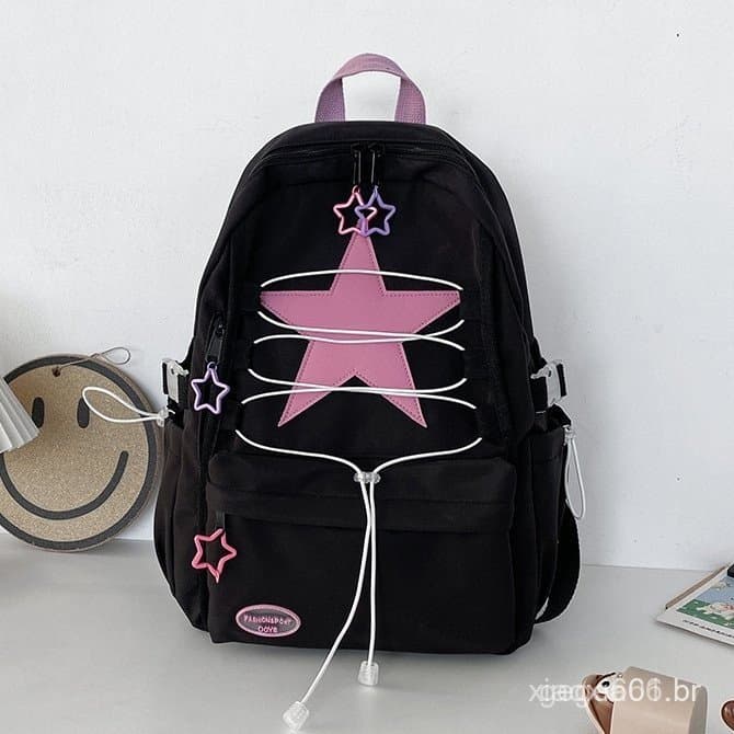 Mochila escolar / Mochila grande feminina / Mochila de viagem multifuncional / Mochila feminina de nylon