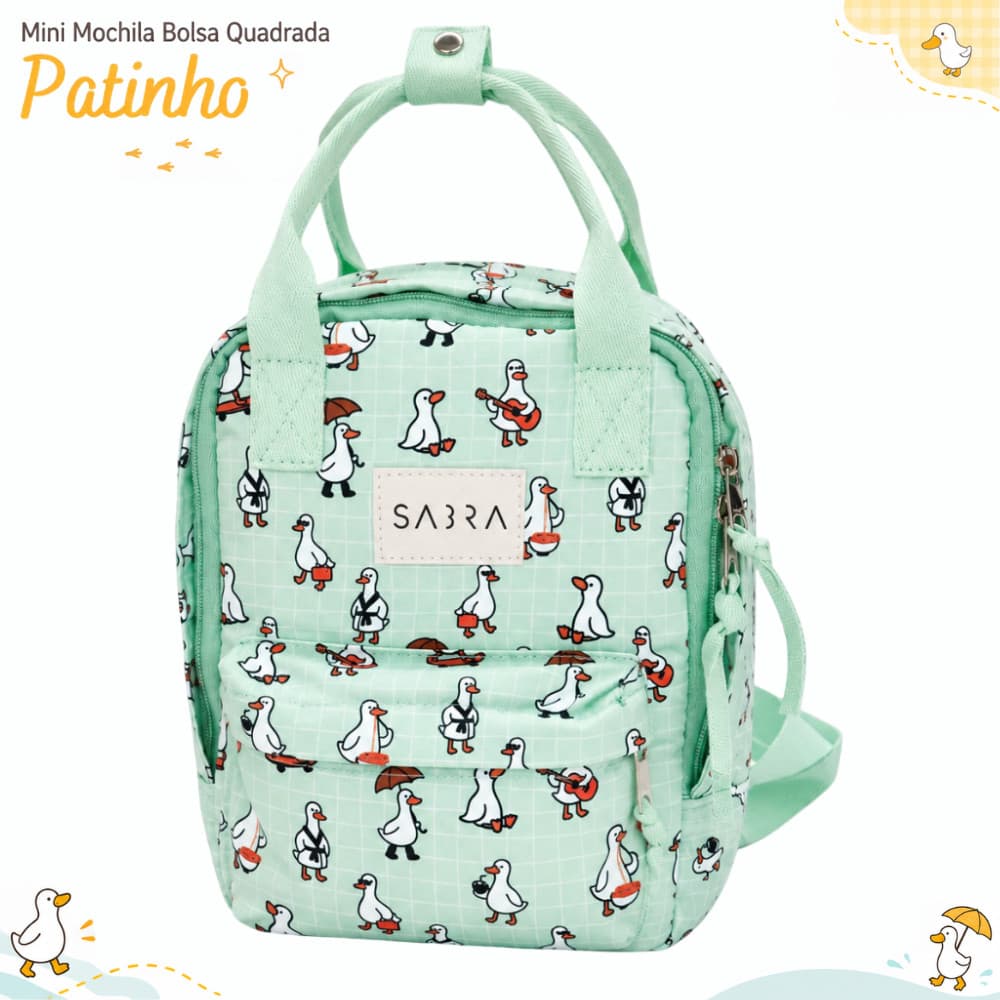 Mini Mochila Bolsa Quadrada Patinho Sabra