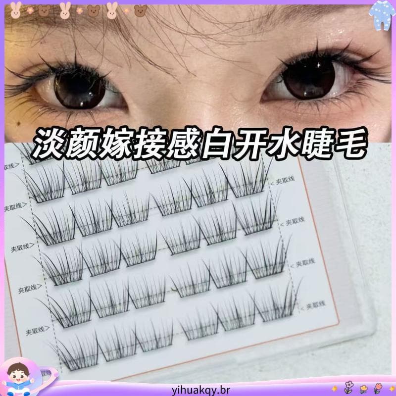 1511 Coleção de Pessoas Novo Estilo Branco Blooming Water Light Face Series Cílios Postiços Transparente Inteligente Sim