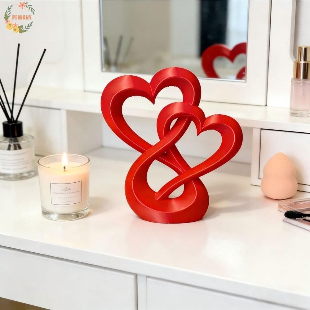 PEEWANY1 Ornamento De Coração Duplo , Presentes Para Amantes , Criativo De Interior De Carro , Modelos Oco Doce