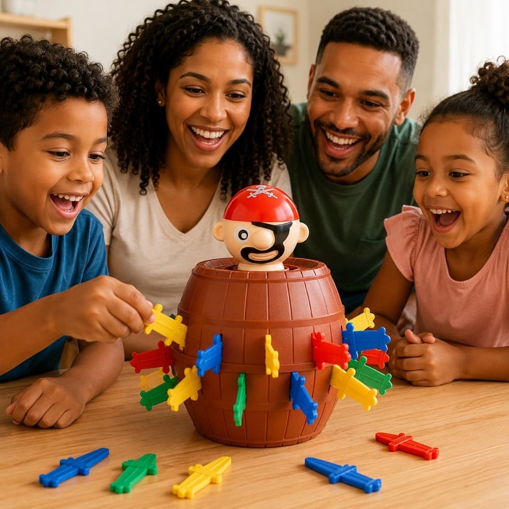 Brinquedo Jogo Pirata Salto 16 Espadas Divertido Educativo Crianças Presente Bau Espada