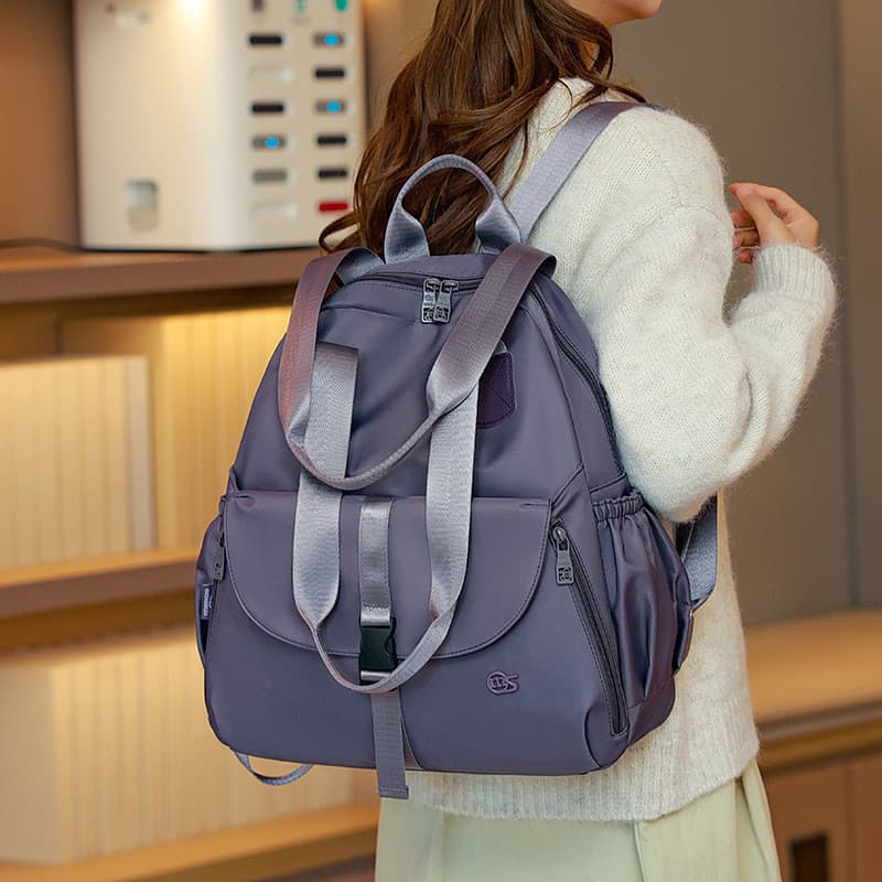 Mochila leve repelente de água, grande capacidade, bolsa de viagem multiuso de um ombro, portátil, feminina