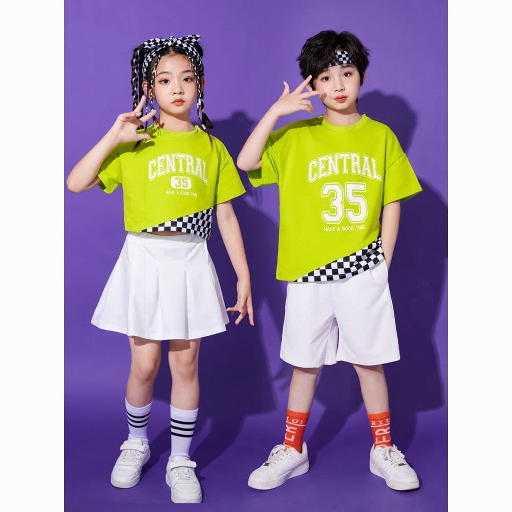 Crianças hiphop desempenho traje estudante Cheerleading jardim de infância desempenho classe traje Jazz dança rua Hip Ho