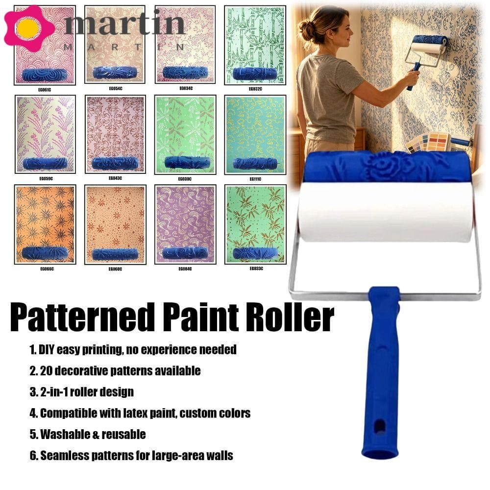 Rolo De Pintura Modelado MARTIN , Escova De Revestimento Liso Reutilizável , Ferramenta De Padrão 3D