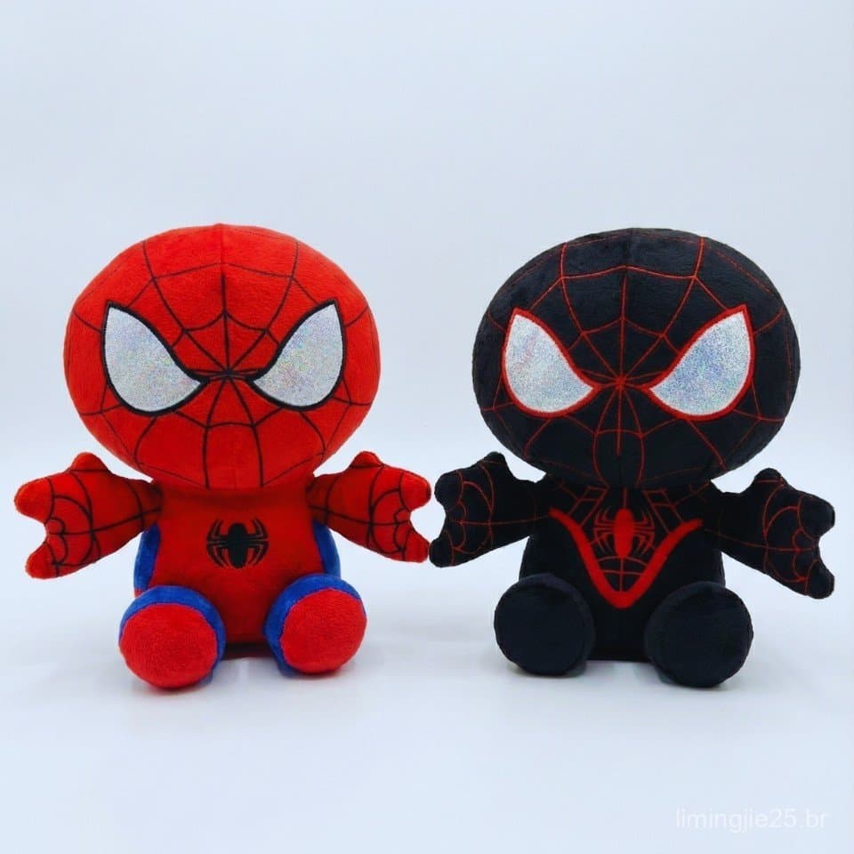 Brinquedo de Pelúcia Homem-Aranha - 20cm - Homem-Aranha Preto - Marvel - Heróis - Presente Decoração
