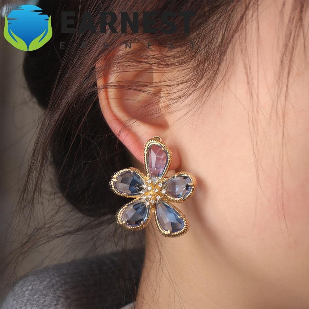 Brincos de Cristal EARNEST, Brincos de Noiva de Luxo com Strass para Casamento e Festa X1BS