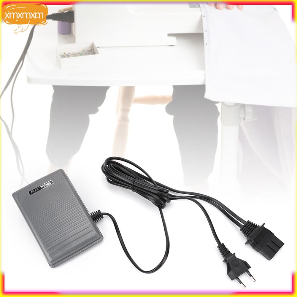 Xmxmxm.br Pedal de controle de pé para máquina de costura elétrica com cabo de alimentação, velocidade infinitamente